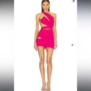 Michael Costello x Revolve Marley Midi Dress Hot Pink Sz S
